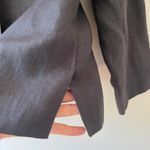 Talbots Sz 10 Irish Linen Black Mock Neck Button Down Blazer Shoulder Pads Photo 4