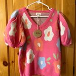 Pink Petal Pop Puff Sleeve Sweater Size Small Photo 1