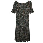 Ralph Lauren Midi Dress Black Label Green Floral size Medium Photo 3
