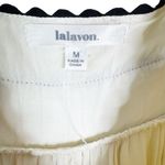 LALAVON Cotton Boho Isla Wavy Breeze Tiered Maxi Dress Cream Black Size M Size M Photo 7