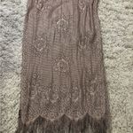 Vintage Gold Lace/Crochet Rose Design Scarf / Shawl with Fringe Photo 3