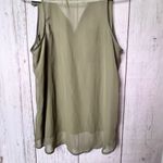 Decree  Women's Sleeveless Olive Green Button Front Lightweight Blouse Sz L Photo 4