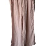 L.L.Bean Pants Womens 10 Petite Pink Linen Wide Leg Drawstring Relaxed Casual Photo 0