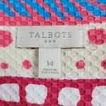 Talbots  Dress 14 Pastel Textured Striped Floral Sleeveless Midi Easter Sprint Photo 12