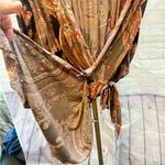 Free People  Fiona Paisley Bell Sleeve Surplice Jersey Top Size Medium NWOT Photo 4