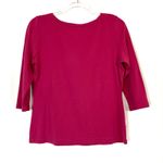 Talbots  | Pink 100% Pima Cotton 3/4 Sleeve Tee Shirt Womens Large Photo 0