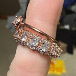 Elegant Rose Gold and Silver Women's Ring Set moissanite size 6 Photo 2