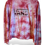 Vans  Pink Tie Dye Crop Crewneck Sweatshirt Size Large Photo 0