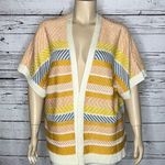 Very J Size 1X Stripe Short Sleeve Open Front Oversized Kimono Sweater Cardigan Photo 0