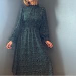 SheIn Green & White Long Sleeve High Neck Polka Dot Dress Size Large Photo 2