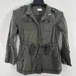 Loft Army Green Drawstring Utility Jacket Spring Casual Comfy XS Petite Photo 2