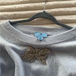 CeCe  Blue Bling Bow Holiday Winter Sweater Photo 4