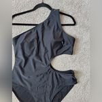 Grace Karin  One Shoulder Black Swimsuit Size L Photo 2