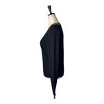 White + Warren Sweater Women Medium Black Cashmere Knit Beaded Neck Quiet Luxury Photo 3