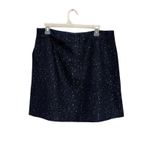 Loft Navy Blue Sparkle Tweed Mini Skirt Size 12 Classic Holiday Work Party Photo 2