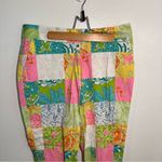 Lilly Pulitzer Vintage Cropped Patchwork Pant Pink Green Nautical 8 Photo 1