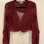 Forever 21 Lace Up Mesh Long Sleeve Photo 0