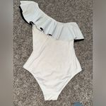 Mouille White Black Flounce One‎ Shoulder One Piece Swimsuit NWOT Size US 10 Photo 4