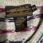 Eddie Bauer Vtg 90s Wool Blend Cardigan Sweater Beige Fair Isle Button Knit M Photo 7