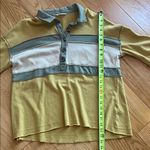 In Loom Anthropology Stylish Mustard and Olive Striped Women's Top oversized Photo 4