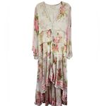 ROCOCO SAND Melody Maxi Dress Colorful Floral Pastel Watercolor Small Hi Photo 1