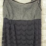 Free People  All The Right Moves Gray and Black Beaded Tweed Lace Dress Photo 3