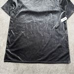 Old Navy NWT  Velvet Velour Shortsleeve Shirt Top Relaxed in Metal Residue Gray M Photo 3