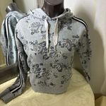 Calvin Klein Gray Floral Hoodie Sweater Photo 1