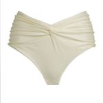 PatBO M Cream High Rise Rouched Bikini Swim Bottoms Size M Photo 0