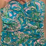 Lilly Pulitzer Flamenco One Piece Swimsuit Size 4 Blue Pink Removable Straps Photo 4