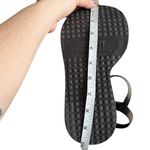 Esprit Vintage Y2K Platform Chunky Wedge Sandals Olive Green Gold Embroidery Photo 3