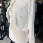 Kancy Kole sequins shinny white Cardigan dress jacket long sleeve fully lined M  Photo 1