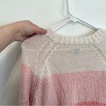 Aerie  AMERICAN EAGLE Heathered Crew Sweater Cream Ivory Coral Colorblock Cotton Photo 14