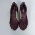 Johnston & Murphy Womens Shoes Size 7.5 Red Open Toe Slip On Heels Pumps Photo 1