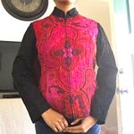 Dana Buchman  Paisley blazer, kimono style blazer, pink and black jacket Photo 0