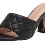 Elegant Black Quilted Heels Size 7 Photo 0