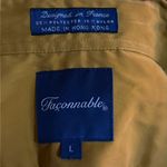 Faconnable polyester‎ nylon button up shirt jacket size large dry clean only Yellow Photo 7