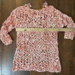 Hand knit with large needles, draped tunic / dress / beach coverup, NWOT Pink Size M Photo 6