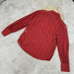 Chico's Chico’s Poplin Cutwork Shirt Button Front Longsleeve Lace in Rust Orange Size 6 Photo 7