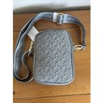 Isaac Mizrahi NWT  Quilted Puffer Gray Crossbody Bag Gold Tone Hardware Photo 6