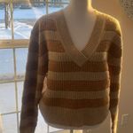 Saunders Collective RTR chunky striped sparkle neutral sweater size small Photo 11