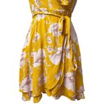 Free People  French Quarter Yellow Floral Print Wrap Dress Cottagecore Fairy S Photo 5