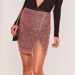 Missguided Sparkly grid embellished Slit skirt Photo 2