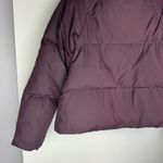 Garnet Hill Down Puffer Jacket Coat Sz 12 Plum Purple High Neck Button Photo 14