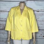 Isaac Mizrahi Live! NWT Size 24W Yellow Textured Button Front Blazer Jacket Photo 0