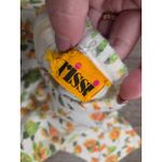 Rissi Sweater Women Short sleeve White Orange Green Sweater 1960s 1970s Small Photo 3