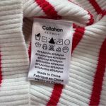 Callahan Lucy Red & White Stripe Turtleneck Short Sleeve Cropped Sweater Size XS Red Photo 9