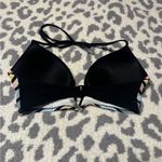 PINK - Victoria's Secret  Black Multicolor Bikini Top Photo 1