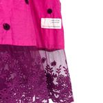 Odd Molly Polka Dot Tie Front Kimono with Lace Trim Magenta Burgundy Size L Photo 4