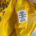 Maisie Yellow boho block print ruffled tassel tie puff sleeve mini dress XS Photo 14